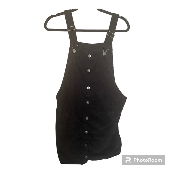 Celebrity Pink Dresses & Skirts - Black corduroy overall dress fall/ winter styles